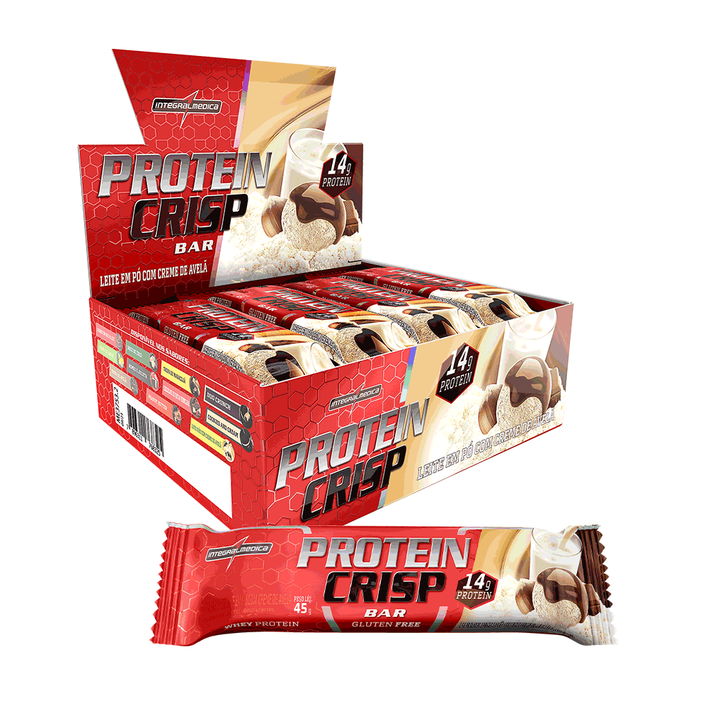 Protein Crisp Bar 12 und - leche con crema de avellana