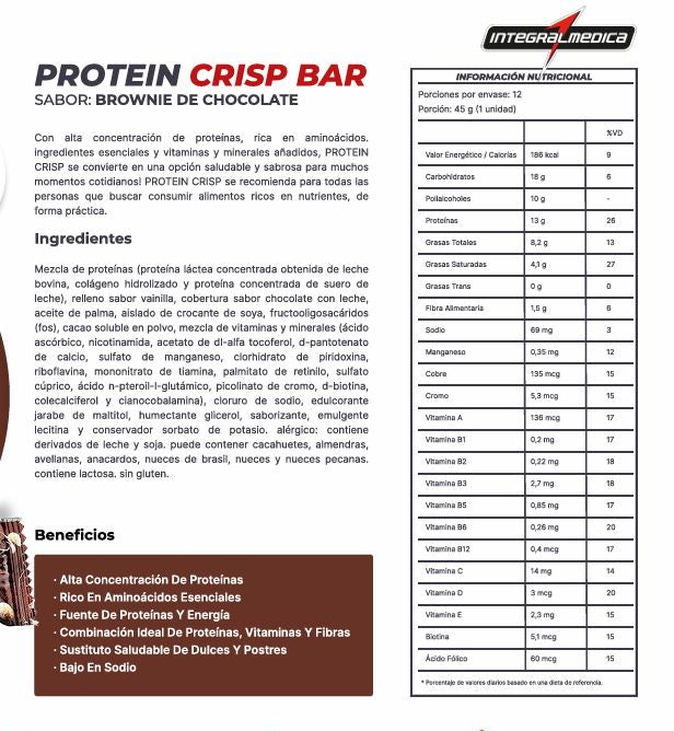 Protein Crisp Bar 12 und - Brownie de chocolate