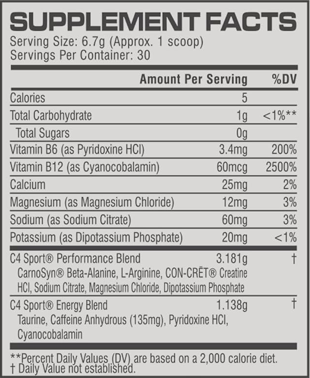 C4 Sport Pre-workout - 30 serv