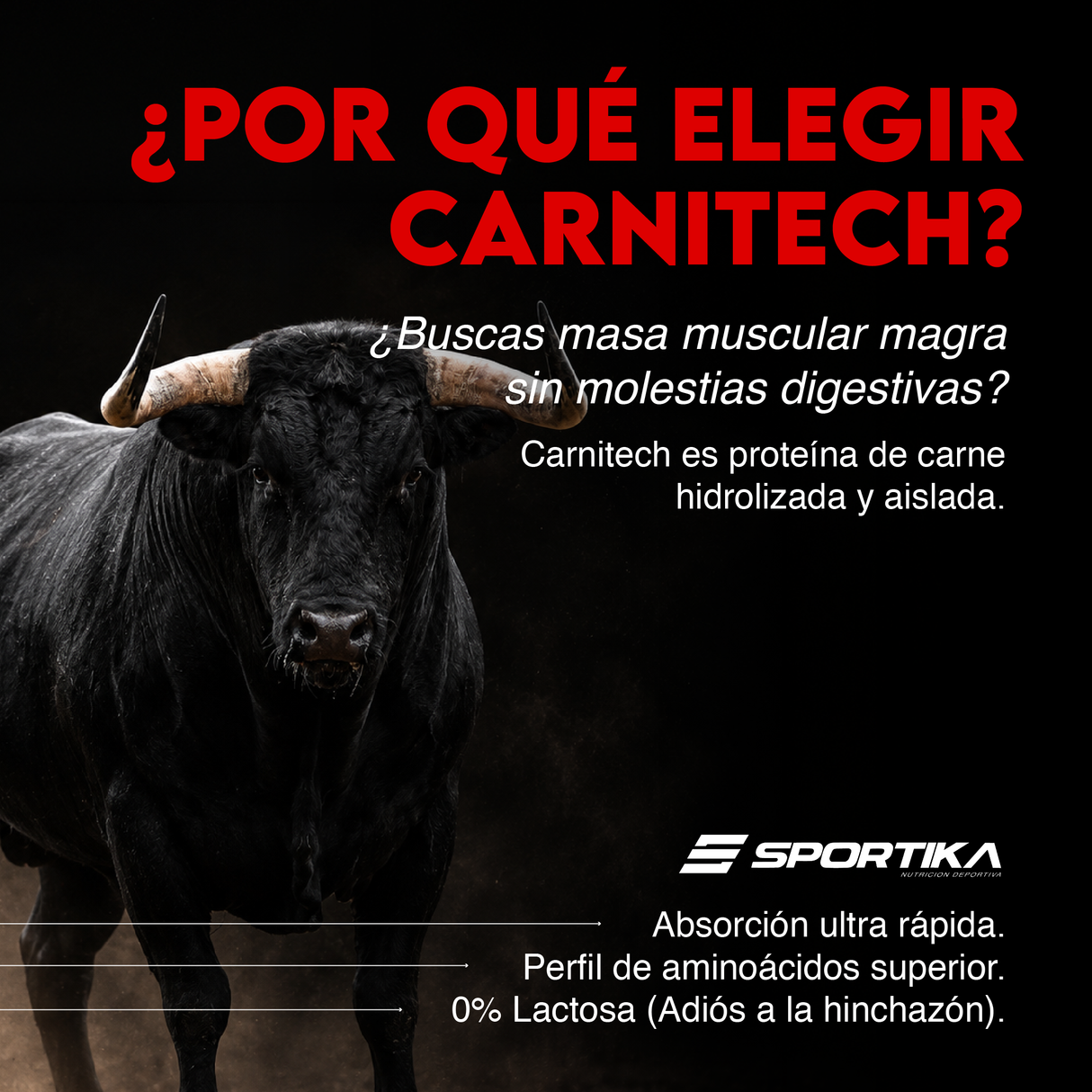 Carnitech 100% beef protein hydrolized and isolate 5.0 libras