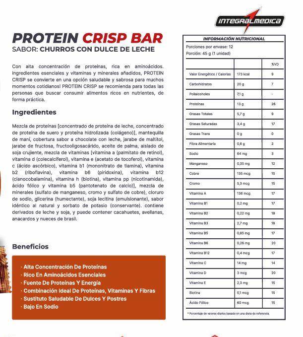 Protein Crisp Bar 12 und - Churros con dulce de leche