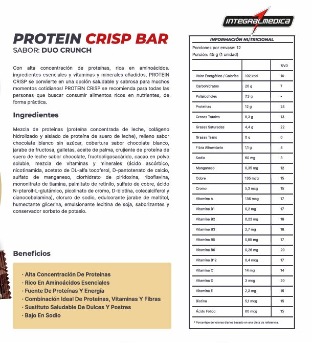 Protein Crisp Bar 12 und- Duo crunch