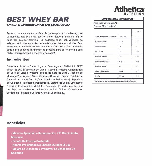 Best Whey bar 15g - Cheescake de frutilla