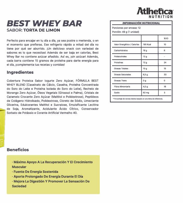 Best Whey bar 12g - Pie de Limón