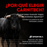 Carnitech 100% beef protein hydrolized and isolate 5.0 libras